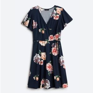 Roanne Faux Wrap Knit Dress